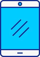smartphone blu pieno icona vettore