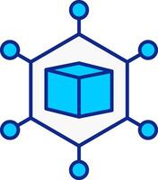 metaverso blu pieno icona vettore