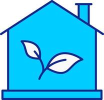 eco Casa blu pieno icona vettore