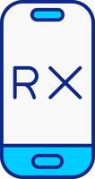 rx blu pieno icona vettore