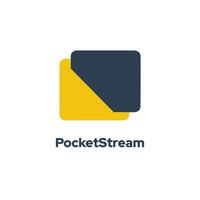 pocketstream - utilizza un' minimalista attività commerciale squadrato icona modello, messa a fuoco su blockchain nel il logo design modello. vettore