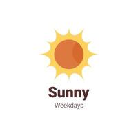 soleggiato giorni della settimana splendente sole logo concetto nel giallo vettore