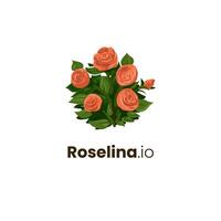 roselina rosa fiore logo o icona concetto design isolato vettore