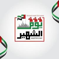 celebrazione della bandiera del giorno dei martiri degli Emirati Arabi Uniti vettore