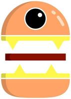semplice icona o logo di monster burger vettore