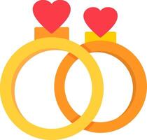 nozze anelli vettore icona