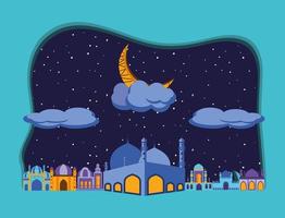 notte della città araba vettore