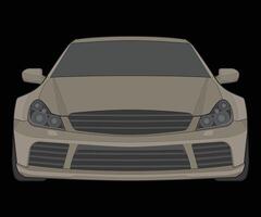 davanti Visualizza vettore illustrazione di isolato evidenziare colore auto su nero sfondo, veicolo nel un' piatto cartone animato stile.