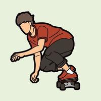 azione sportiva skateboarder vettore