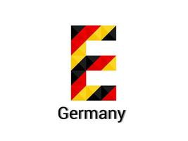 lettera creativa e con il concetto di colori 3d germania. buono per la stampa, il design di t-shirt, il logo, ecc. vettore