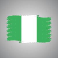 vettore di bandiera della nigeria con stile pennello acquerello