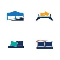 modello di progettazione dell'illustrazione di vettore di logo del letto. letto logo vettoriale