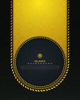 lusso oro islamico sfondo con foto telaio vettore