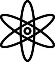 reagire e atomo loghi con nucleare e ione vettori nel un' nero e bianca illustrazione