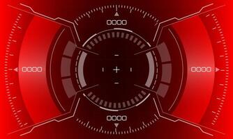 hud fantascienza cerchio interfaccia schermo Visualizza bianca geometrico design virtuale la realtà futuristico tecnologia creativo Schermo su rosso vettore