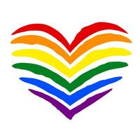 lgbt orgoglio cuore lesbica, gay, bisessuale, transgender. arcobaleno bandiera. LGBTQ cuore. gay e lesbica amore vettore
