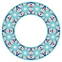 decorativo il giro ornamento. ceramica piastrella confine. modello per piatti o piatti. islamico, indiano, Arabo motivi. porcellana modello design. astratto floreale ornamento confine vettore