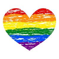 lgbt orgoglio cuore lesbica, gay, bisessuale, transgender. arcobaleno bandiera. LGBTQ cuore. gay e lesbica amore. matita disegno vettore