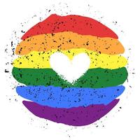 lgbt orgoglio cuore lesbica, gay, bisessuale, transgender. arcobaleno bandiera. LGBTQ cuore. gay e lesbica amore. grung struttura. vettore