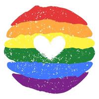lgbt orgoglio cuore lesbica, gay, bisessuale, transgender. arcobaleno bandiera. LGBTQ cuore. gay e lesbica amore. grung struttura. vettore