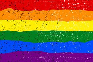 lgbt orgoglio bandiera lesbica, gay, bisessuale, transgender. arcobaleno bandiera. grunge struttura. gay e lesbica amore vettore