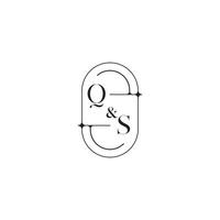 qs linea semplice iniziale concetto con alto qualità logo design vettore