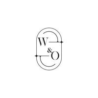 wo linea semplice iniziale concetto con alto qualità logo design vettore