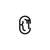 kt linea semplice il giro iniziale concetto con alto qualità logo design vettore