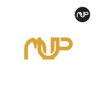 lettera mup monogramma logo design vettore