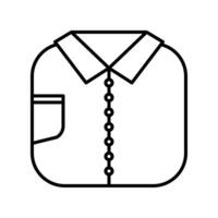 t camicia icona o logo illustrazione schema nero stile vettore