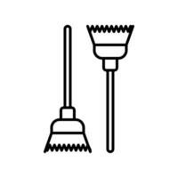 scopa icona vettore o logo illustrazione stile