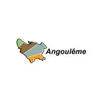 angoulerne città carta geografica. vettore carta geografica di Francia nazione colorato disegno, illustrazione design modello su bianca sfondo
