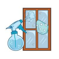 illustrazione di finestra pulizia spray vettore
