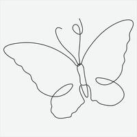 continuo linea mano disegno vettore illustrazione farfalla arte