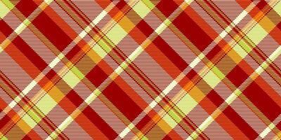 tradizionale dai un'occhiata tartan sfondo, ispirazione tessile senza soluzione di continuità tessuto. jpg modello plaid struttura vettore nel rosso e leggero verga d'oro giallo colori.