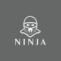 ai generato ninja guerriero logo vettore nero e bianca ninja personaggio logo design