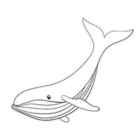 gobba balena logo nel linea arte stile. sottomarino animale nel mano disegnato stile. vettore illustrazione isolato su un' bianca sfondo.