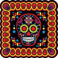 santa morte, giorno dei morti, teschio messicano di zucchero, magliette di design vintage grunge vettore