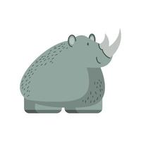 animale della giungla rinoceronte nel disegno astratto dei cartoni animati vettore