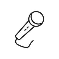 linea del vettore dell'icona del microfono del microfono su sfondo bianco immagine per web, presentazione, logo, simbolo dell'icona