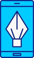 linea pieno blu icona vettore