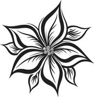 elegante petalo emblema iconico monotono dettaglio elegante fiore simbolo nero icona dettaglio vettore