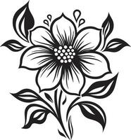 grazioso fioritura minimalista emblema design monocromatico floreale elegante logo vettore