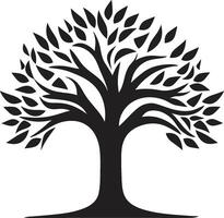 pergolato emblema albero icona simbolo benevolo rami albero logo design vettore