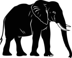 ai generato silhouette elefante nero colore solo vettore