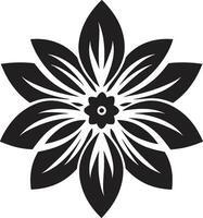 elegante fiorire emblema nero vettore dettaglio elegante petalo emblema iconico simbolo dettaglio