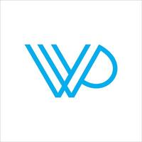 iniziale lettera wp o pw logo vettore design modello