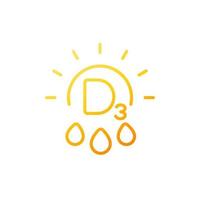 icona della linea vitamina d3 con un sole vettore