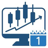 primo giorno di commercio icona linea vettore illustrazione