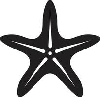 fondale marino gioiello vettore stella marina distintivo di marea firma nero stella marina simbolo
